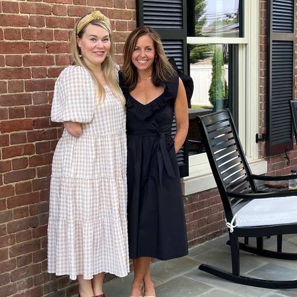 Hill House Black Midi Dress with Ruffle Detail - Picture 3 of 3